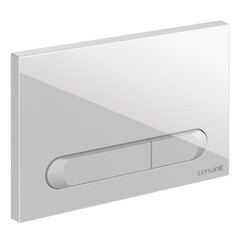 Клавиша смыва для инсталляций Cersanit Estetica белая/хром (64111) - фото 3