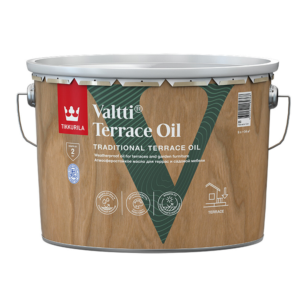 Изображение товара Масло Tikkurila Valtti Terrace Oil для наружных деревянных поверхностей 9 л