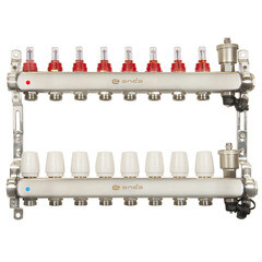 Изображение товара Коллекторная группа с расходомерами Ondo 1 ВР(г) х 8 выходов 3/4 НР(ш) ЕК х 1 ВР(г)