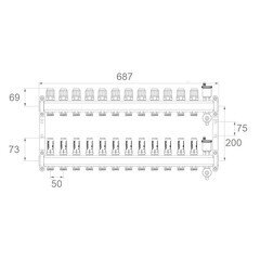 Коллекторная группа с расходомерами Ondo 1 ВР(г) х 12 выходов 3/4 НР(ш) ЕК х 1 ВР(г) - фото 5