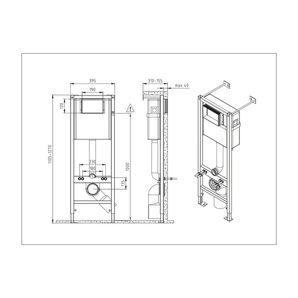 Комплект инсталляции Cersanit Vector с унитазом Nature Oval Clean On с ...