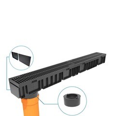 Лоток водоотводный пластиковый 1000х115х95 мм Gidrolica с пластиковой решеткой класс А15 (08067) - фото 24