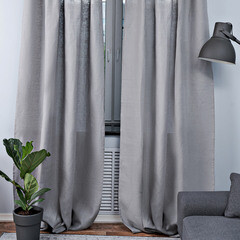 Штора лен темно-серая 145х300 см Rusby Лен (ТТ-00259489) - фото 2