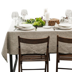 Скатерть Rusby 150х250 см лен бежевый/зеленый - фото 2