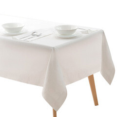 Скатерть Rusby 145х240 см полулен белая - фото 3