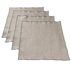 Салфетки сервировочные Rusby 35х35 см лен зеленые (4 шт.) - фото 1