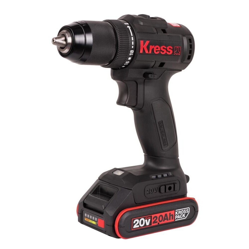 Изображение товара Аккумуляторная дрель-шуруповерт Kress KU212.1 20 В 2 Ач бесщеточная для дома и профессионалов