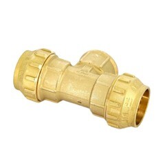 Тройник ПНД Tiemme компрессионный переходной 25х25х3/4 ВР(г) латунь - фото 3