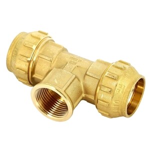 Тройник ПНД Tiemme компрессионный переходной 25х25х3/4 ВР(г) латунь ...