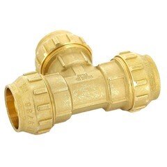 Тройник ПНД Tiemme компрессионный 25х25х25 мм латунь - фото 4