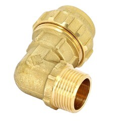 Угол ПНД Tiemme компрессионный переходной 63х2 НР(ш) латунь - фото 3