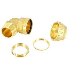 Угол ПНД Tiemme компрессионный переходной 63х2 НР(ш) латунь - фото 2