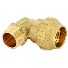 Угол ПНД Tiemme компрессионный переходной 63х2 НР(ш) латунь - фото 1