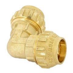 Угол ПНД Tiemme компрессионный 40х40 мм латунь - фото 1