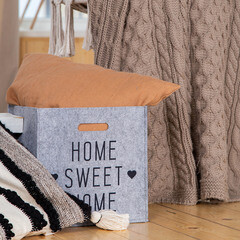 Органайзер для хранения Sweet Home 300х300х300 мм складной светло-серый - фото 3