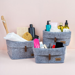 Органайзер для хранения Elegance складной набор 3 штуки светло-серый - фото 2