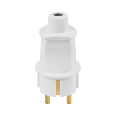 Вилка прямая с заземлением 16 А 250 В Duwi белая (30465 4) - фото 4