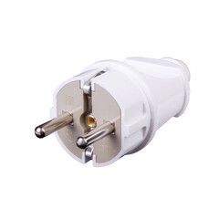 Вилка прямая с заземлением 16 А 250 В Duwi белая (30465 4) - фото 3