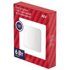 Светильник встраиваемый светодиодный белый 6 Вт 4000К IP20 Rev ДВО (28980 7) - фото 5
