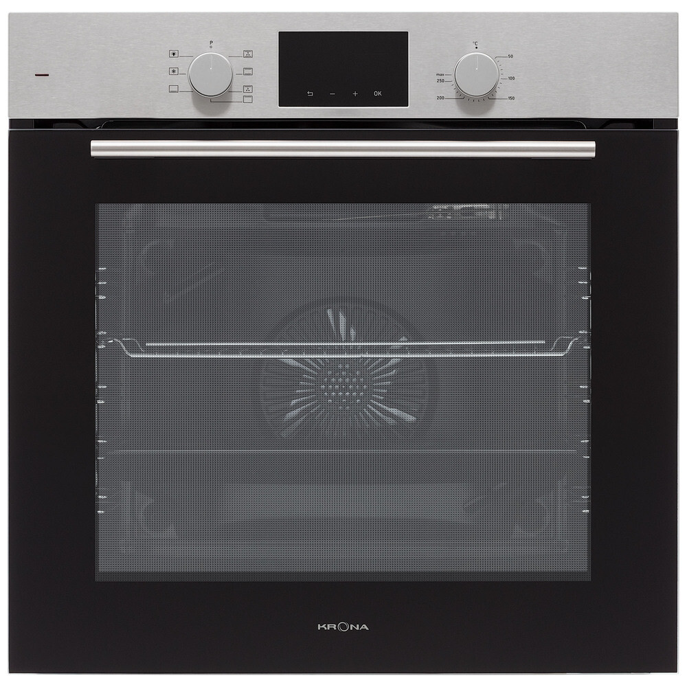 Духовой шкаф электрический встраиваемый Krona Legende 60 IX 595 мм нержавеющая сталь/черный
