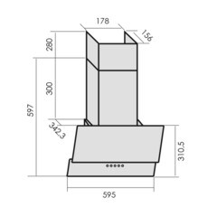 Кухонная вытяжка наклонная MBS Meryta 160 Glass White 60 см белая - фото 7