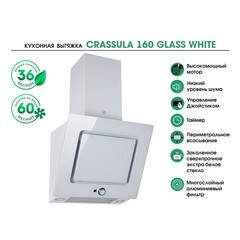 Кухонная вытяжка наклонная MBS Crassula 160 Glass White 60 см белая - фото 6