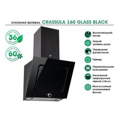 Кухонная вытяжка наклонная MBS Crassula 160 Glass Black 60 см черная - фото 8