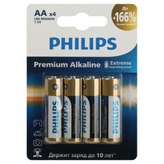 Изображение товара Батарейка Philips Premium АА пальчиковая LR6 1,5 В (4 шт.) (Б0062753)