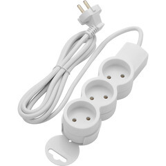 Удлинитель Düwi 3 розетки 1,5 м ПВС 2х0,75 кв.мм 10 А 2,2 кВт белый (32001 4) - фото 3