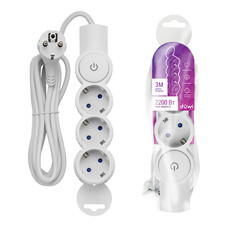 Удлинитель Düwi 3 розетки 3 м ПВС 3х0,75 кв.мм 10 А 2,2 кВт с кнопкой белый (32008 3) - фото 9