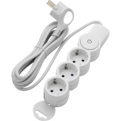 Удлинитель Düwi 3 розетки 3 м ПВС 3х0,75 кв.мм 10 А 2,2 кВт с кнопкой белый (32008 3) - фото 8