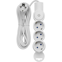 Удлинитель Düwi 3 розетки 5 м ПВС 3х0,75 кв.мм 10 А 2,2 кВт с кнопкой белый (32009 0) - фото 8