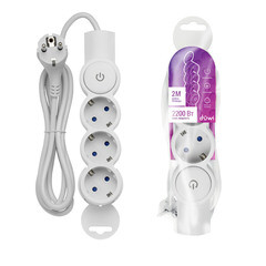 Удлинитель Düwi 3 розетки 2 м ПВС 3х0,75 кв.мм 10 А 2,2 кВт с кнопкой белый (32007 6) - фото 9