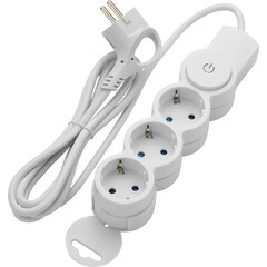 Удлинитель Düwi 3 розетки 2 м ПВС 3х0,75 кв.мм 10 А 2,2 кВт с кнопкой белый (32007 6) - фото 8