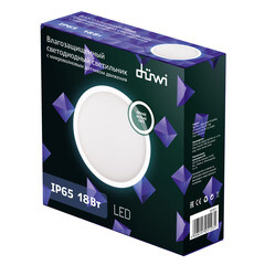 Светильник светодиодный накладной Duwi ДБП-18 4000К 18 Вт IP65 белый с датчиком движения опал (25123 1) - фото 2