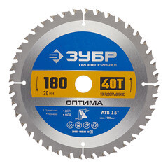 Диск пильный по дереву Зубр 180х20х1,6 мм 40 зубьев (36903-180-20-40_z01) - фото 1