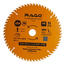 Диск пильный по дереву Rage by Vira Universal 255х30 мм 60 зубьев (594239)