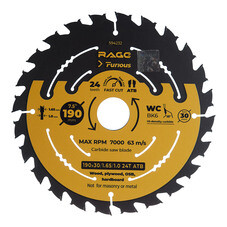 Диск пильный по дереву Rage Furious Fast cut 190х30 мм 24 зуба (594232)