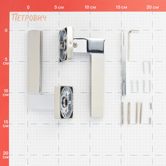 Ручка дверная Punto Tech квадратная розетка матовый никель/хром - фото 2