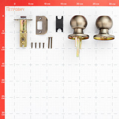 Ручка-защелка Punto кноб 6072 MAB-P без ключа и фиксатора матовая бронза - фото 2