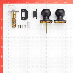 Ручка-защелка Punto кноб 6072 BL-P без ключа и фиксатора черная - фото 4