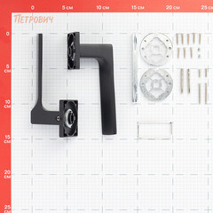 Ручка дверная Fuaro Fly квадратная розетка черная - фото 2