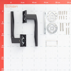 Ручка дверная Fuaro Prizma квадратная розетка черная - фото 3