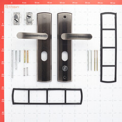 Ручка дверная Стандарт PH-CT217-L левая прямоугольная розетка матовый никель - фото 3