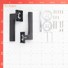 Ручка дверная Lavelly Verbena тонкая квадратная розетка черная (990335) - фото 2