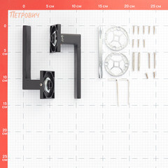 Ручка дверная Lavelly Marigold тонкая квадратная розетка черная (990341) - фото 3