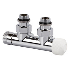 Изображение товара Узел нижнего подключения угловой SR Rubinetterie Tondera 1/2 НР(ш) х 3/4 НР(ш) ЕК для радиатора (0684-1500C0E0)