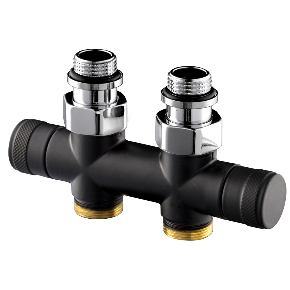 Изображение товара Узел нижнего подключения радиатора SR Rubinetterie Tondera 1/2 НР х 3/4 НР с двойным клапаном