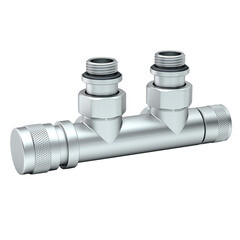 Изображение товара Узел нижнего подключения угловой SR Rubinetterie Tondera 1/2 НР(ш) х 3/4 НР(ш) ЕК для радиатора (0683-1500CSE0)