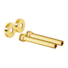 Изображение товара Трубки SR Rubinetterie декоративные 15 мм для радиатора с отражателем золото (A491-1500DE15)